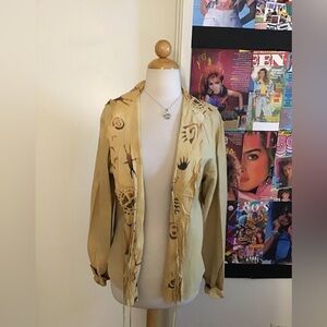 Vintage Beige Women's Artistic Blazer